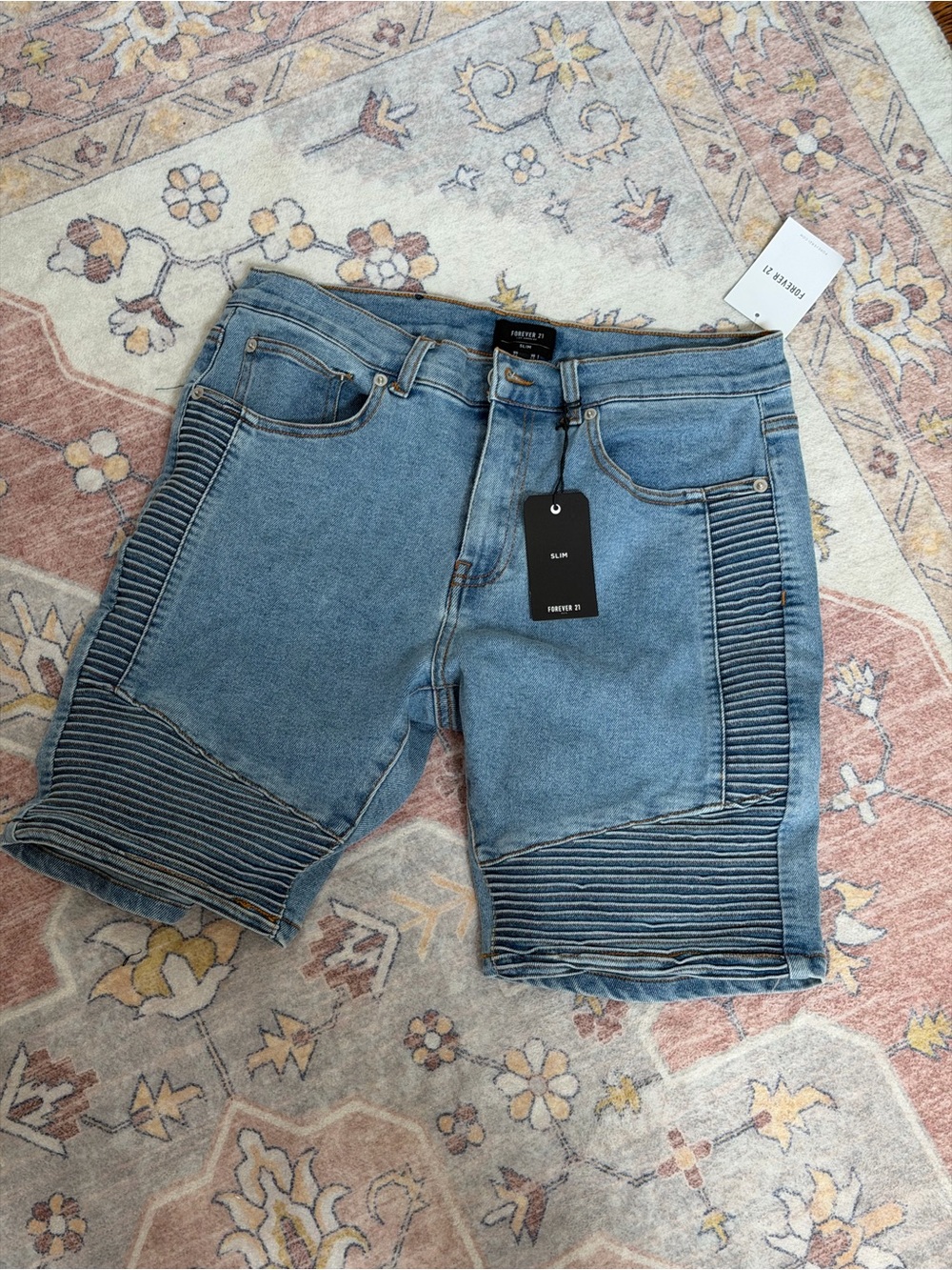 Forever 21 Light Blue Slim Denim Jeans shorts